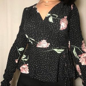 Floral wrap top